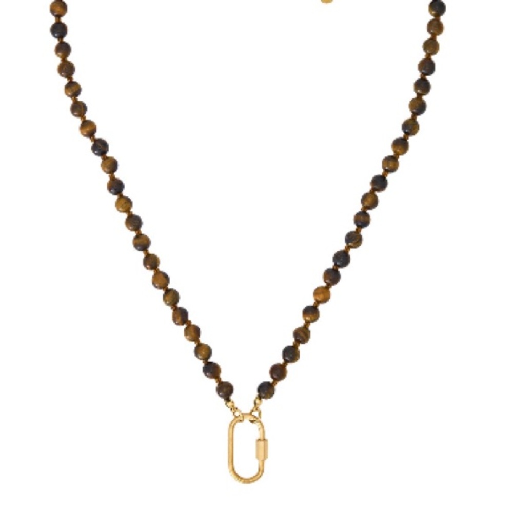 NWOT Gold and Brown Beaded Necklace